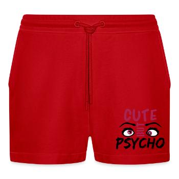 Des yeux mignons mais psycho sympas qui disent gentiment desi - Short bio décontracté court fabriqué en UE - rouge - Devant
