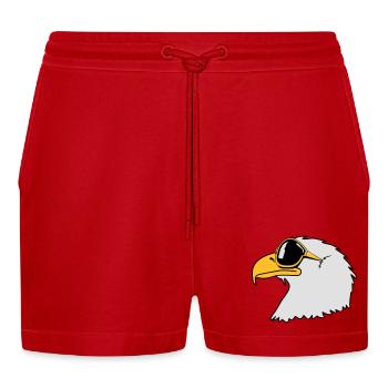 Drôle oiseau cool lunettes de soleil d'aigle - Short bio décontracté court fabriqué en UE - rouge - Devant