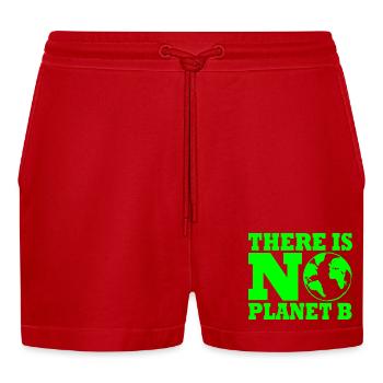 There is no planet B - Organic Relaxed Cropped Shorts Made in EU - red - Front