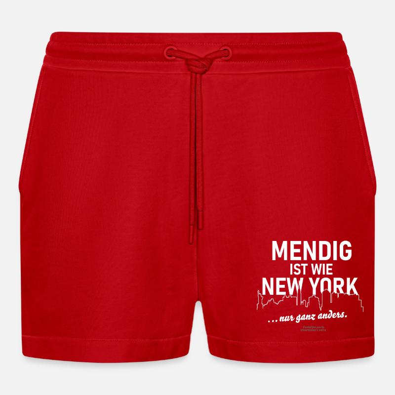 Mendig - Organic Relaxed Cropped Shorts Made in EU - Rot