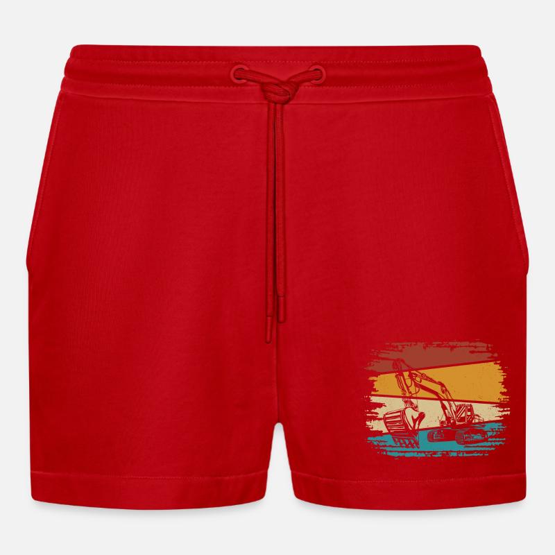 Bagger - Organic Relaxed Cropped Shorts Made in EU - Rot