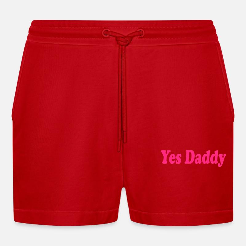 Yes daddy - Short bio décontracté court fabriqué en UE - rouge