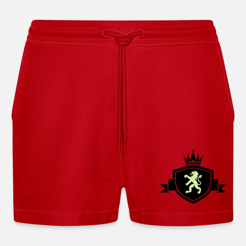 wappen wappentier - Organic Relaxed Cropped Shorts Made in EU - Rot