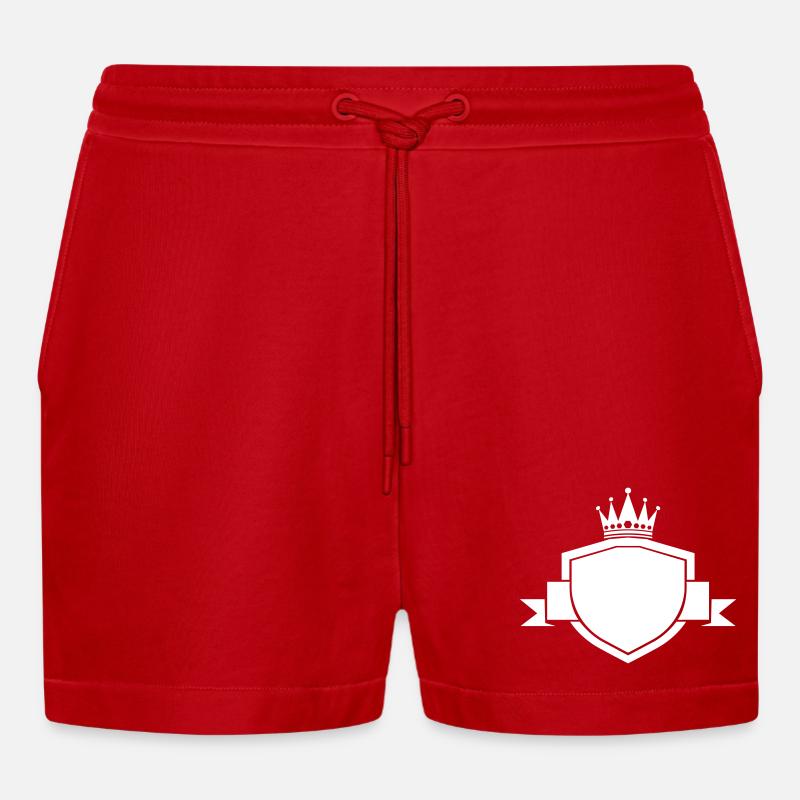 wappen leer - Organic Relaxed Cropped Shorts Made in EU - Rot