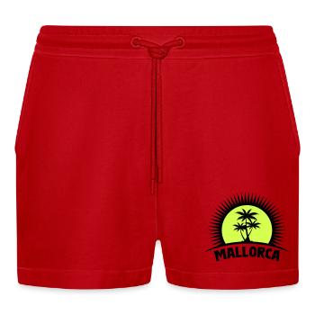 mallorca - Organic Relaxed Cropped Shorts Made in EU - Rot - Vorne