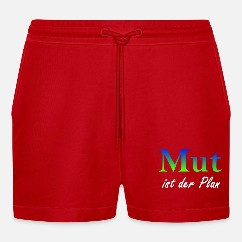 Mut ist der Plan - Organic Relaxed Cropped Shorts Made in EU - Rot