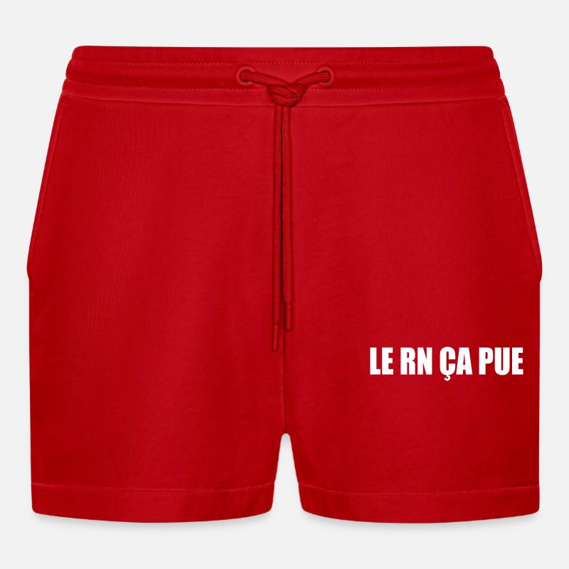 Der RN stinkt - Organic Relaxed Cropped Shorts Made in EU - Rot