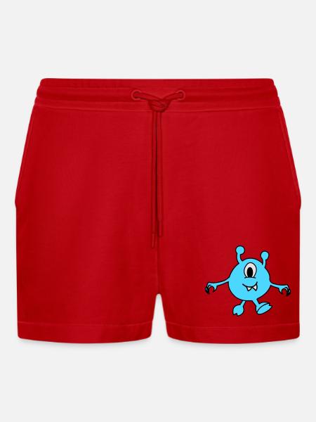 monster alien - Organic Relaxed Cropped Shorts Made in EU - Rot