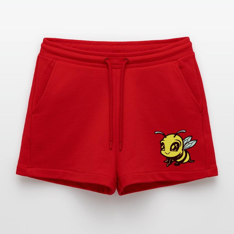 Bee Bumblebee Comic Organic Relaxed Cropped Shorts Made in EU