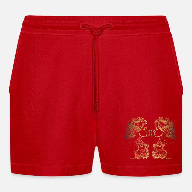 gemini2 Zeichenfläche 1 - Organic Relaxed Cropped Shorts Made in EU - Rot