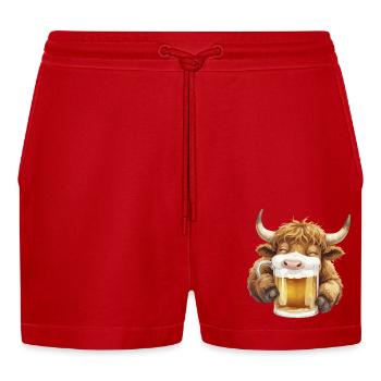 Vache, Bière, Chemise Traditionnelle, Costumes Traditionnels - Short bio décontracté court fabriqué en UE - rouge - Devant