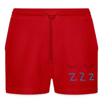 sleep - Organic Relaxed Cropped Shorts Made in EU - red - Front
