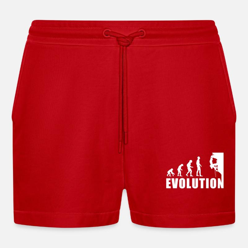 EVOLUTION Escalade Alpinisme Escalade Cadeau - Short bio décontracté court fabriqué en UE - rouge