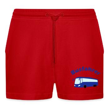 Busfahrer Design - Organic Relaxed Cropped Shorts Made in EU - Rot - Vorne