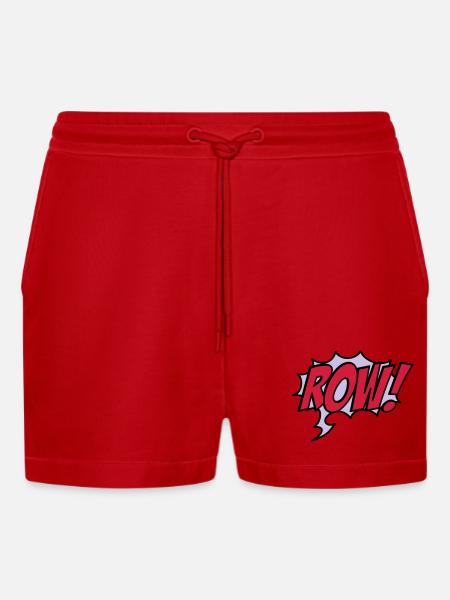 row - Organic Relaxed Cropped Shorts Made in EU - red