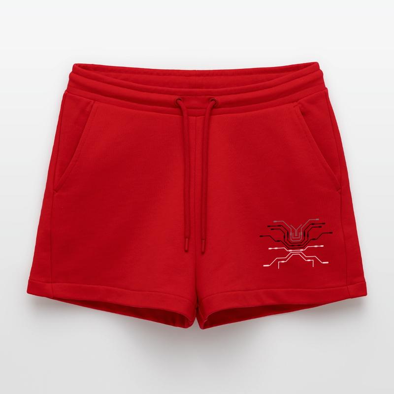 computer design pc wires processor cpu wire ve Organic Relaxed Cropped Shorts Made in EU