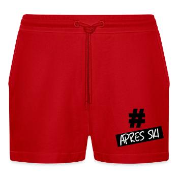 hastag apres ski - Organic Relaxed Cropped Shorts Made in EU - red - Front