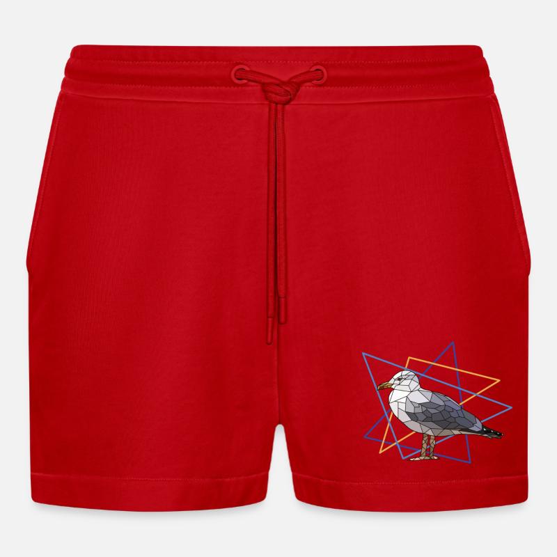 Möwe - Organic Relaxed Cropped Shorts Made in EU - Rot