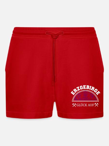 Tradition im Erzgebirge - Organic Relaxed Cropped Shorts Made in EU - Rot