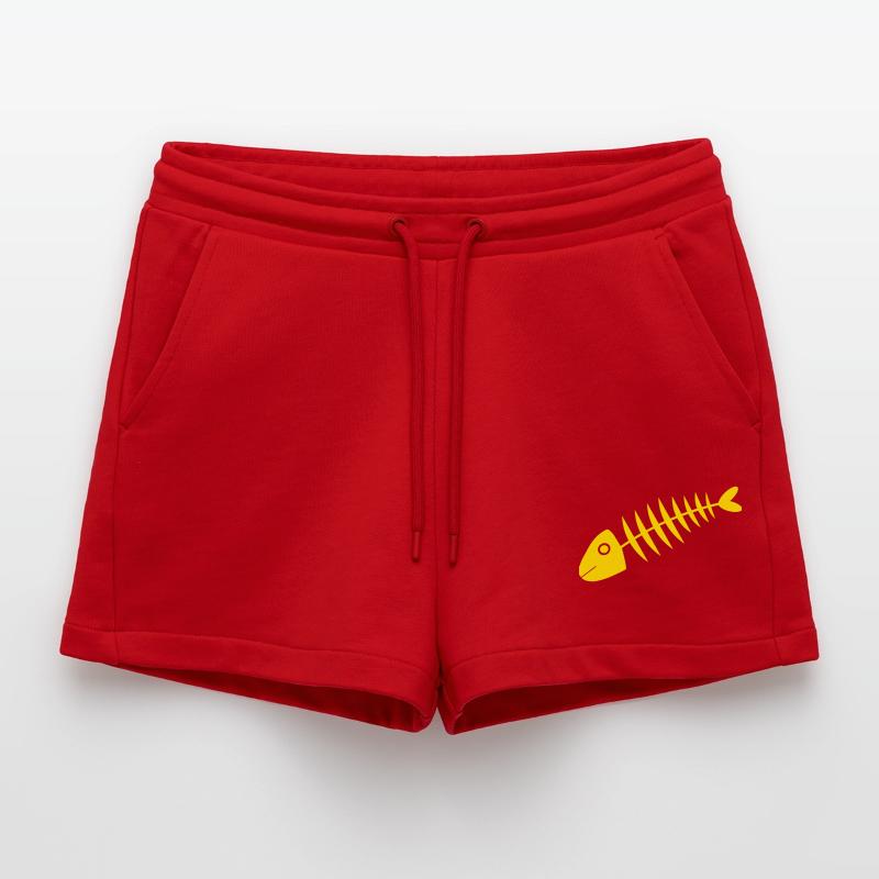 yellow fish comic fish Organic Relaxed Cropped Shorts Made in EU