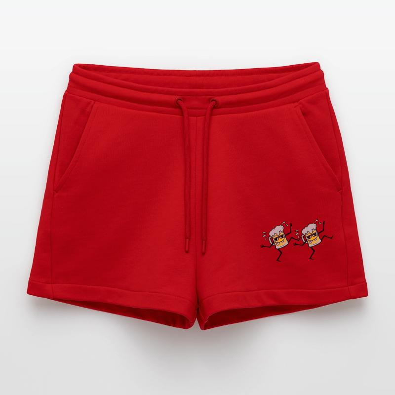 2 dancing party beers Organic Relaxed Cropped Shorts Made in EU