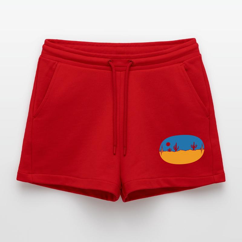 Skyline Frequenz Wüste Landschaft Organic Relaxed Cropped Shorts Made in EU