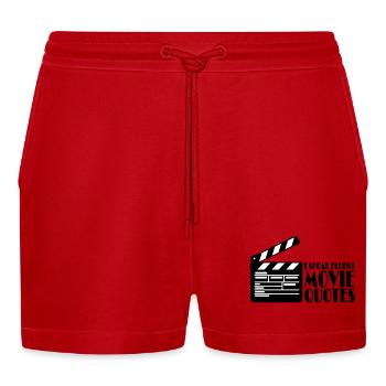 I speak fluent movie - Organic Relaxed Cropped Shorts Made in EU - red - Front