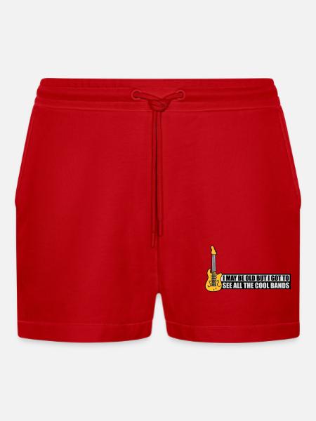 I may be old - Organic Relaxed Cropped Shorts Made in EU - red