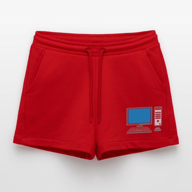 Keyboard Mouse Screen Computer Organic Relaxed Cropped Shorts Made in EU