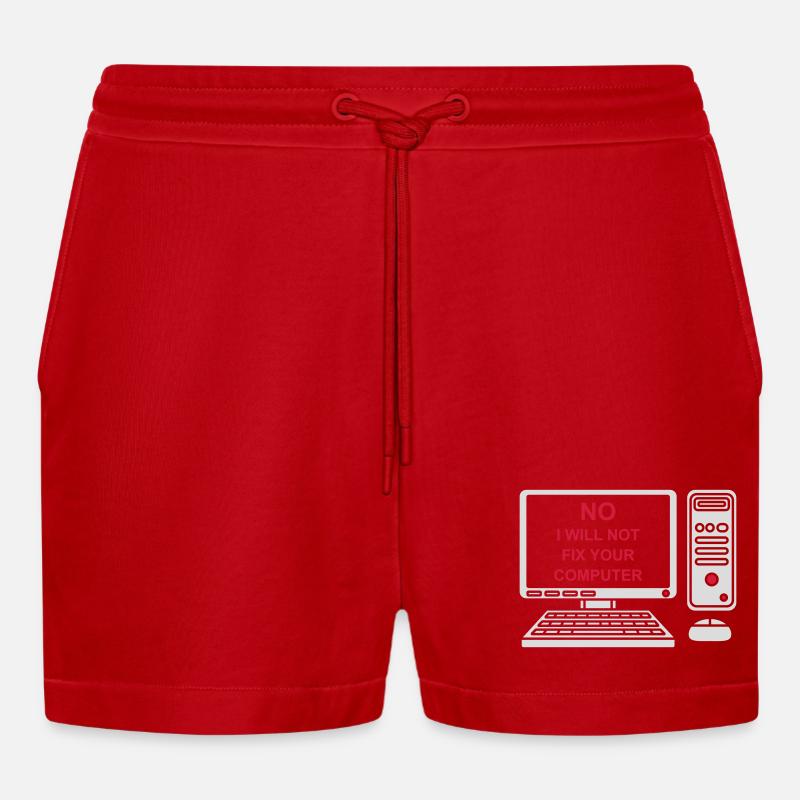 not fix your computer - Organic Relaxed Cropped Shorts Made in EU - Rot