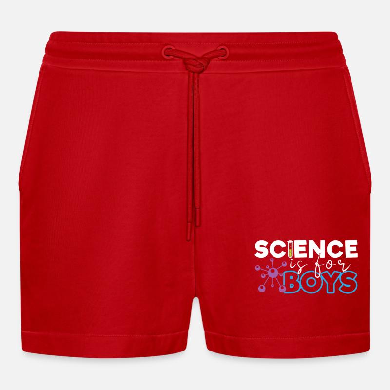 La science, c’est pour les garçons - Short bio décontracté court fabriqué en UE - rouge