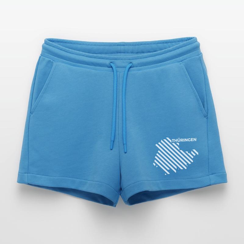 Thuringia Map Organic Relaxed Cropped Shorts Made in EU