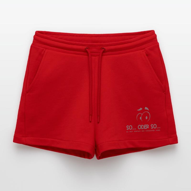 So...Oder So: Hässlicher Vogel - Grau Organic Relaxed Cropped Shorts Made in EU