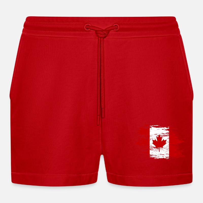 Drapeau du Canada utilisé - Short bio décontracté court fabriqué en UE - rouge