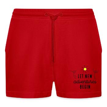 Adventure or new beginning - Organic Relaxed Cropped Shorts Made in EU - red - Front
