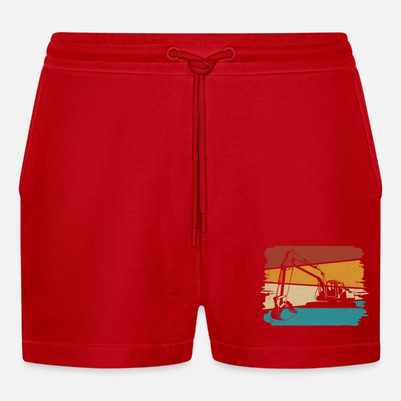 Bagger - Organic Relaxed Cropped Shorts Made in EU - Rot