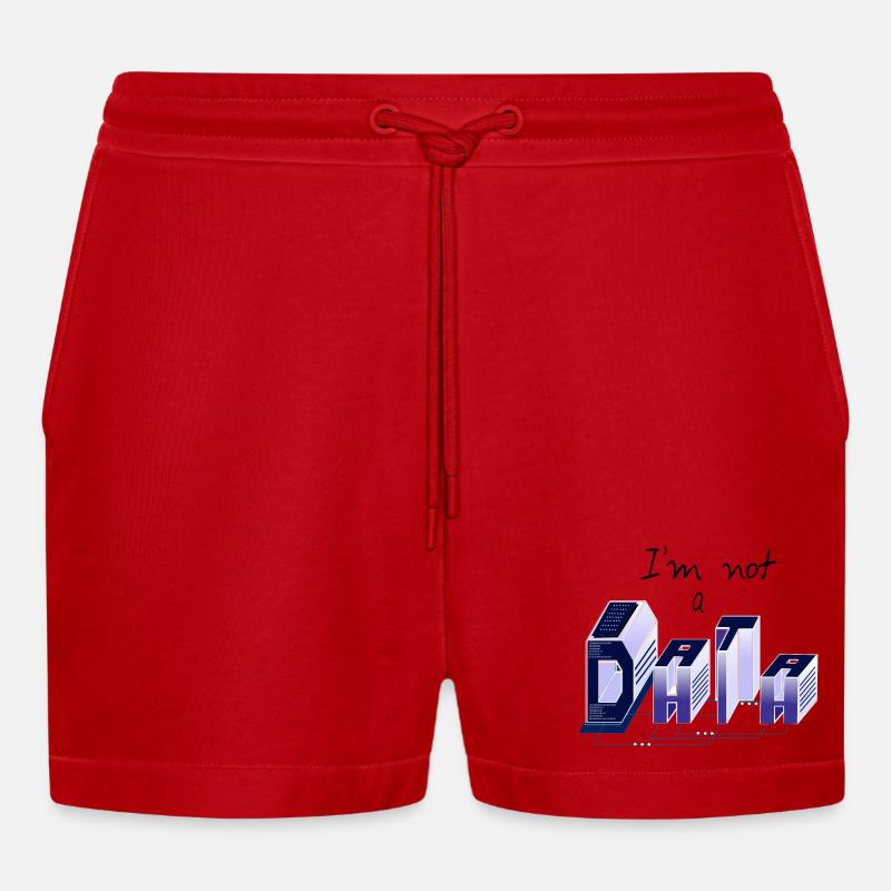 Ich bin kein DATA - Organic Relaxed Cropped Shorts Made in EU - Rot