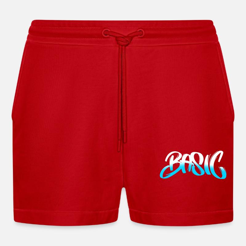 BASIC Graffiti Gradient - Organic Relaxed Cropped Shorts Made in EU - red