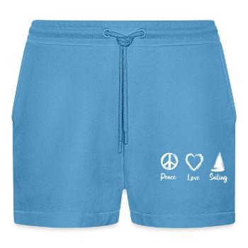 Peace Love Sailing - Short bio décontracté court fabriqué en UE -  Sol Blue - Devant