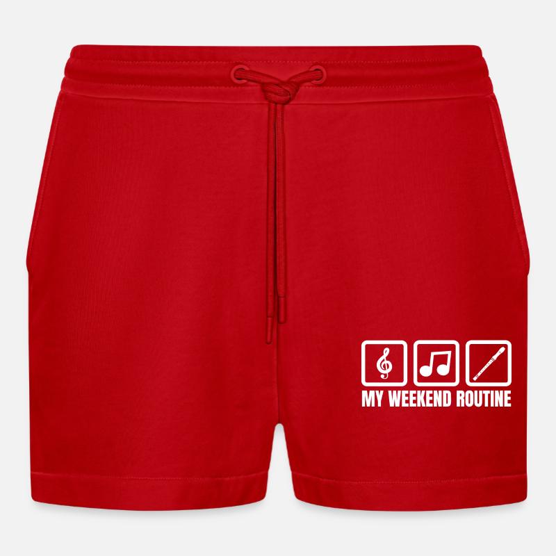 Meine Wochenendroutine - Organic Relaxed Cropped Shorts Made in EU - Rot