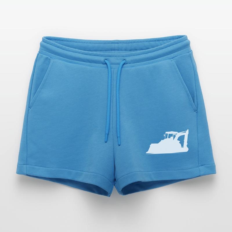 Excavator operator and construction equipment operator Silhouette – Organic Relaxed Cropped Shorts Made in EU