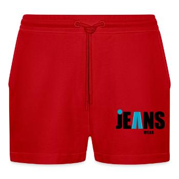 jeans wear mit punkt - Organic Relaxed Cropped Shorts Made in EU - Rot - Vorne