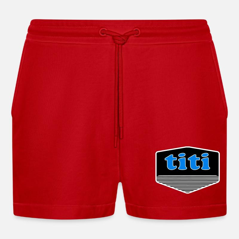 Springaffe - Organic Relaxed Cropped Shorts Made in EU - Rot