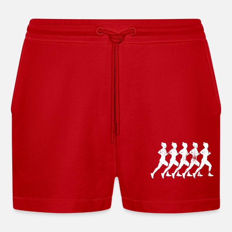 Filles en cours d’exécution - Short bio décontracté court fabriqué en UE - rouge