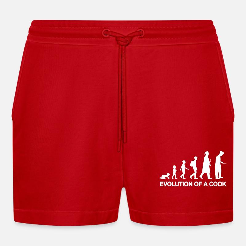 Entwicklung eines Kochs - Organic Relaxed Cropped Shorts Made in EU - Rot