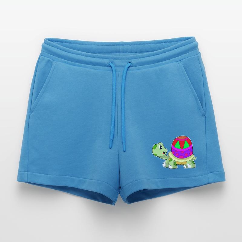 Turtle Easter Egg Organic Relaxed Cropped Shorts Made in EU