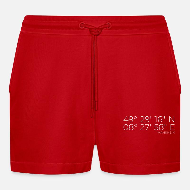 Coordinates Mannheim - Organic Relaxed Cropped Shorts Made in EU - red
