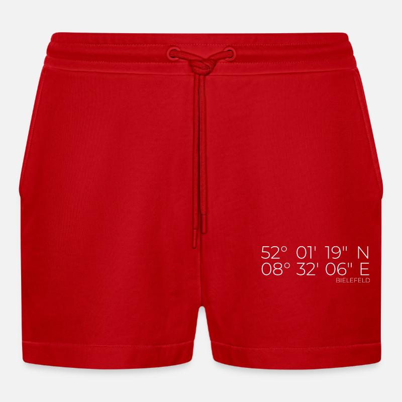 Coordinates Bielefeld - Organic Relaxed Cropped Shorts Made in EU - red