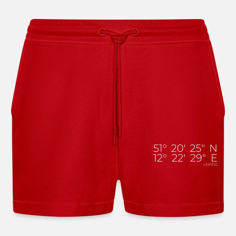 Coordinates Leipzig - Organic Relaxed Cropped Shorts Made in EU - red