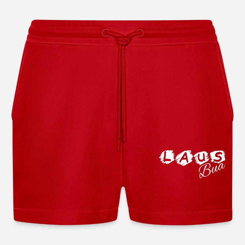 Lausbua - Lausbub - frecher Junge, Dialekt - Organic Relaxed Cropped Shorts Made in EU - Rot